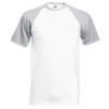 Short sleeve baseball T White/Heather Grey