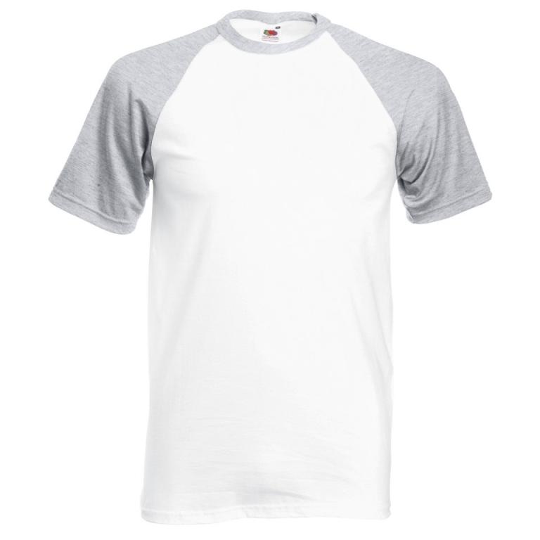 Short sleeve baseball T White/Heather Grey