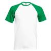 Short sleeve baseball T White/Kelly Green