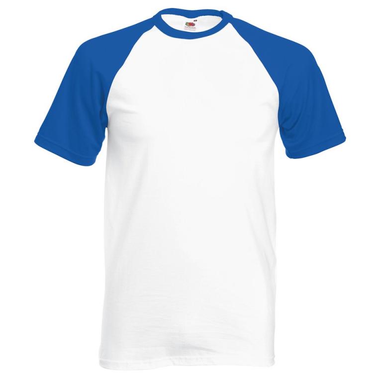 Short sleeve baseball T White/Royal Blue