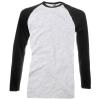 Long sleeve baseball T Heather Grey/Black