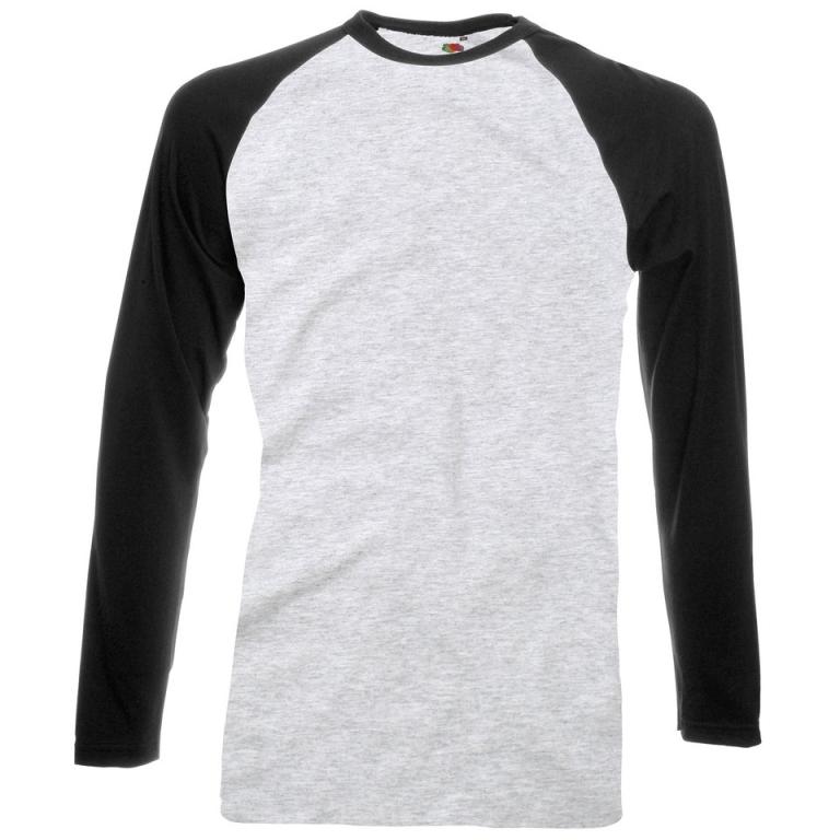 Long sleeve baseball T Heather Grey/Black