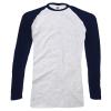 Long sleeve baseball T Heather Grey/Deep Navy