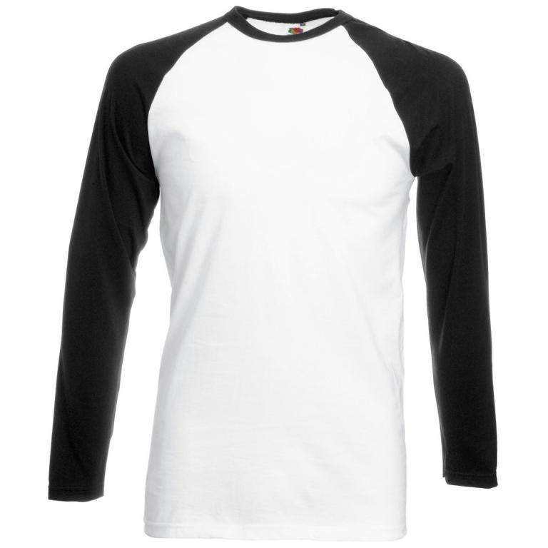 Long sleeve baseball T White/Black