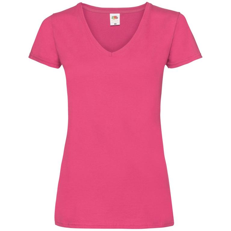 Women's valueweight v-neck T Fuchsia