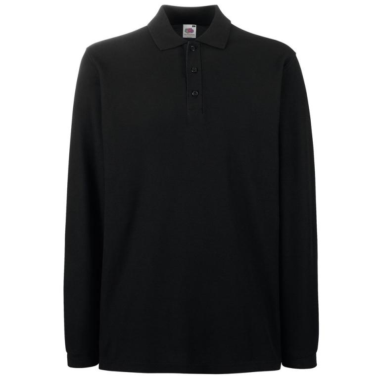 Premium long sleeve polo Black