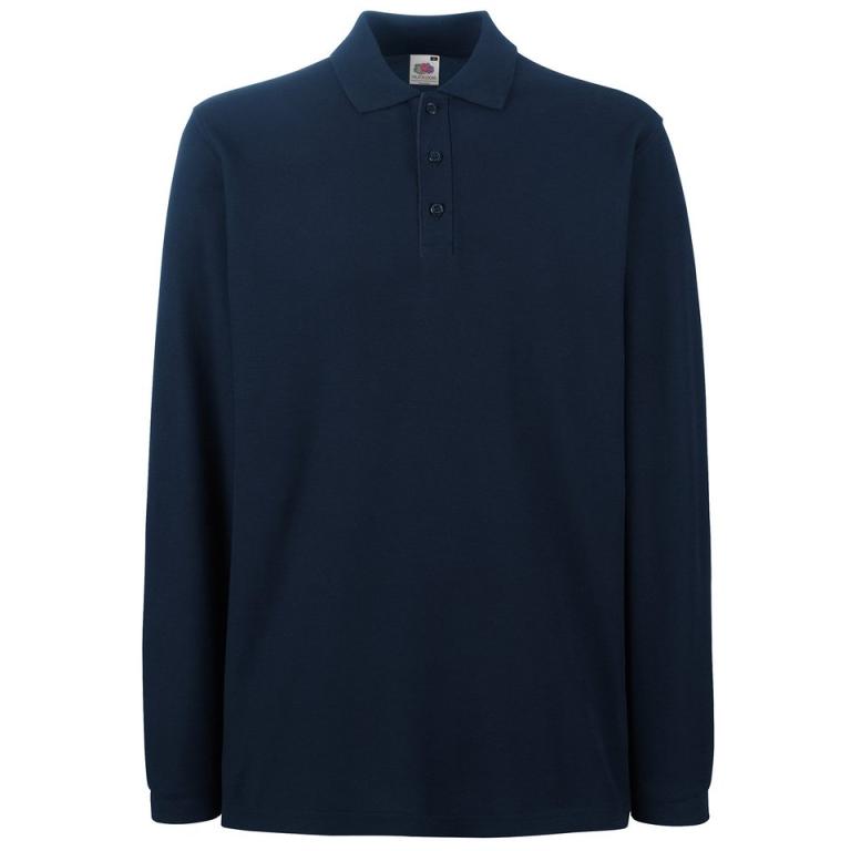 Premium long sleeve polo Deep Navy