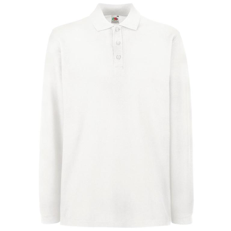 Premium long sleeve polo White