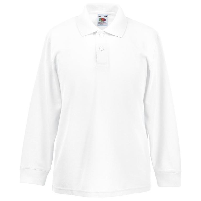 Kids long sleeve 65/35 polo White