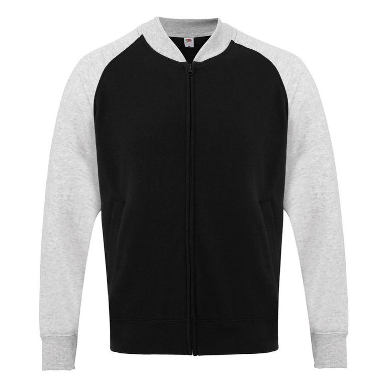 Baseball sweatshirt jacket Black/Heather Grey