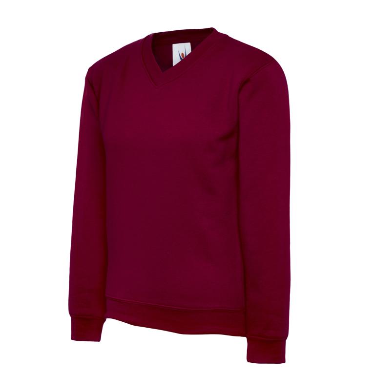 Childrens V Neck Sweatshirt Maroon