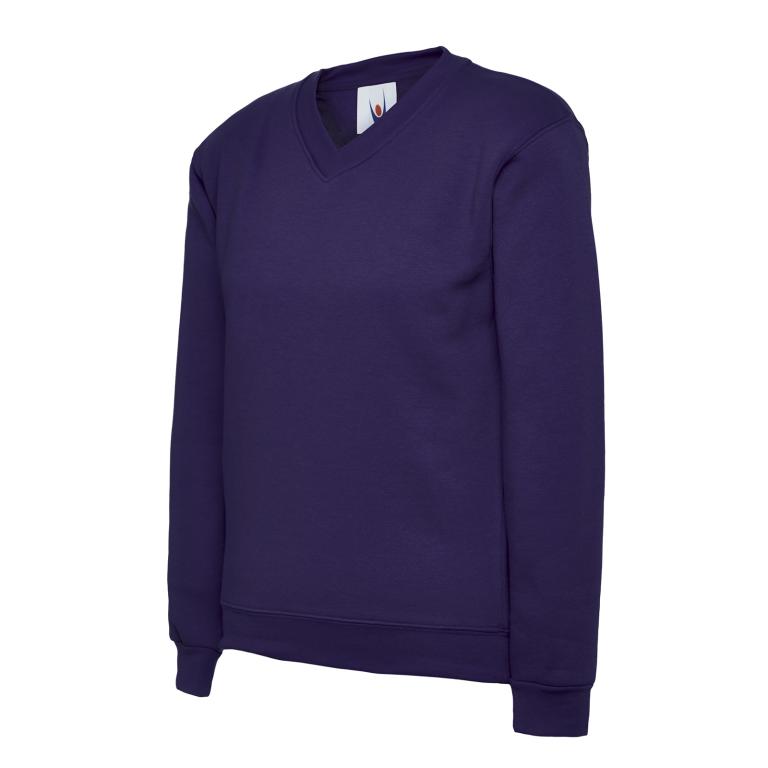 Childrens V Neck Sweatshirt Purple