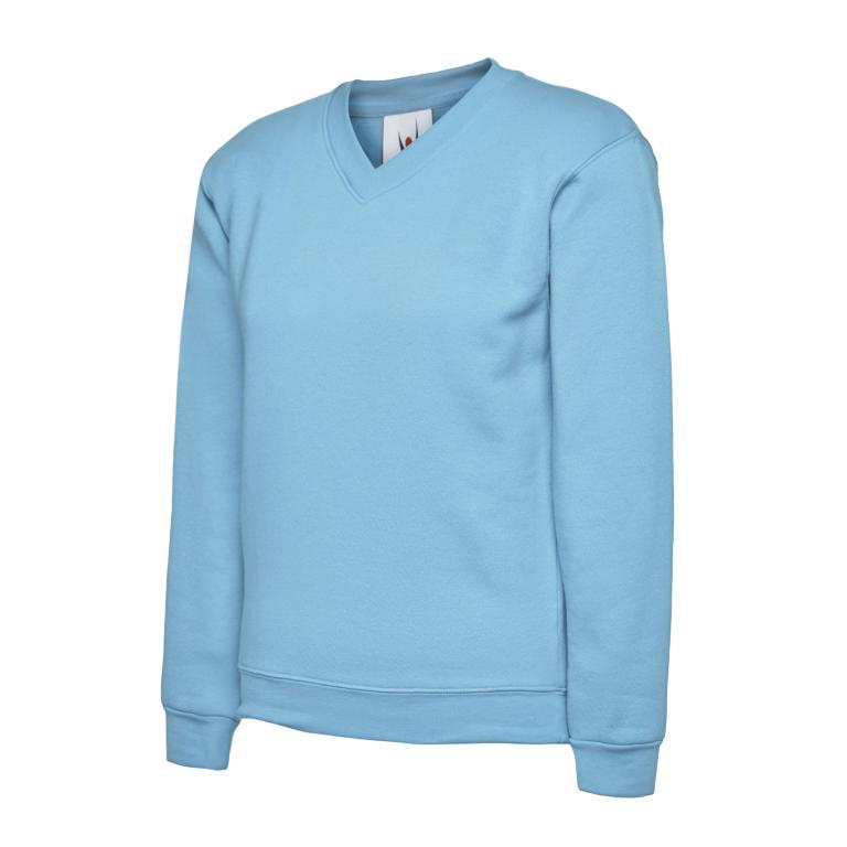 Childrens V Neck Sweatshirt Sky