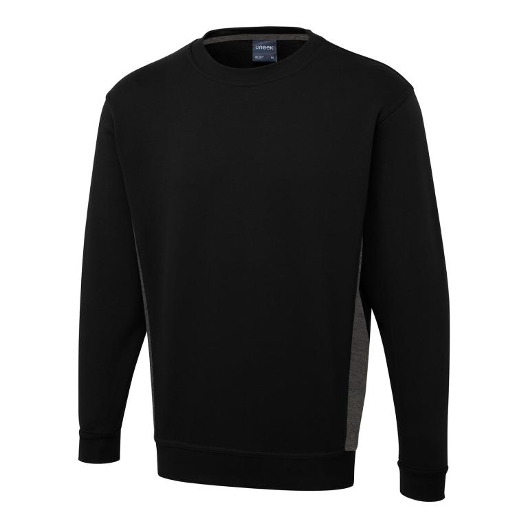 Two Tone Crew New Sweatshirt Black/Charcoal