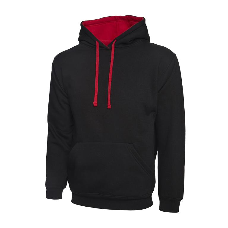 Contrast Hooded Sweatshirt  Black/Red