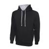 Contrast Hooded Sweatshirt  Black/Heather Grey