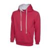 Contrast Hooded Sweatshirt  Fuchsia/Heather Grey