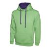 Contrast Hooded Sweatshirt  Lime/Purple