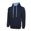 Contrast Hooded Sweatshirt  Navy/Sky