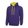 Contrast Hooded Sweatshirt  Purple/Yellow