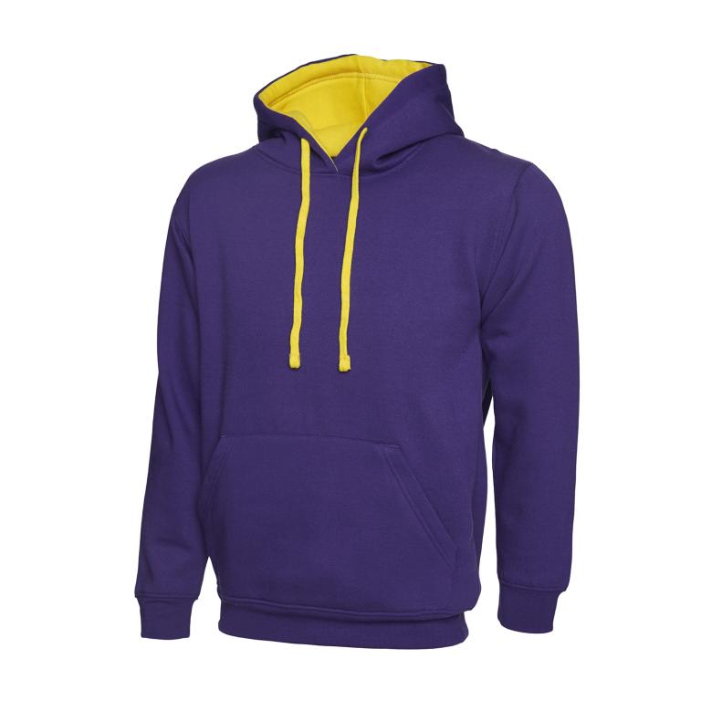 Contrast Hooded Sweatshirt  Purple/Yellow