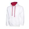 Contrast Hooded Sweatshirt  White/Fuchsia