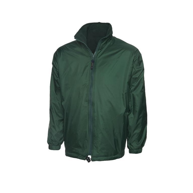 Premium Reversible Fleece Jacket Bottle Green