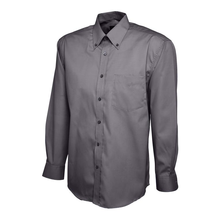 Mens Pinpoint Oxford Full Sleeve Shirt Charcoal