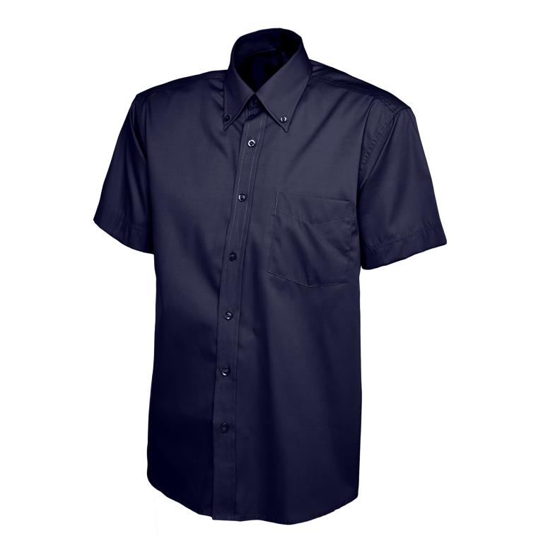 Mens Pinpoint Oxford Half Sleeve Shirt Navy