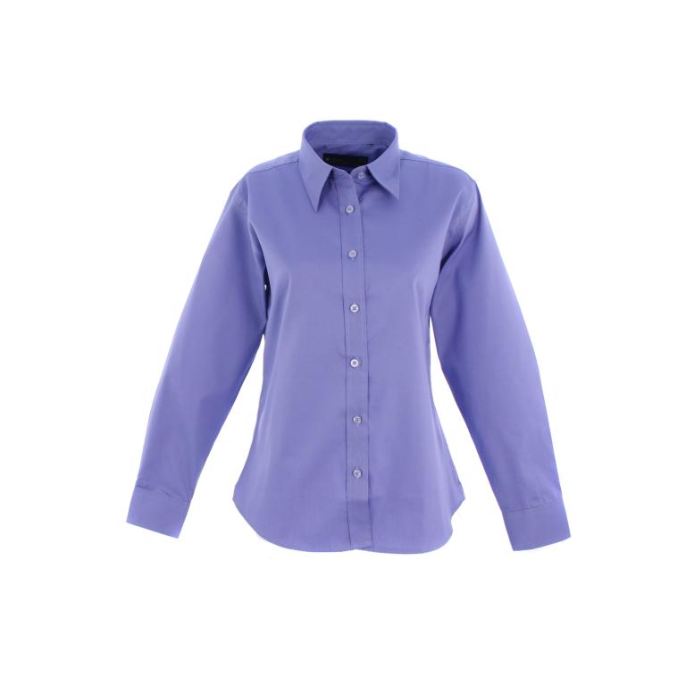 Ladies Pinpoint Oxford Full Sleeve Shirt Mid Blue