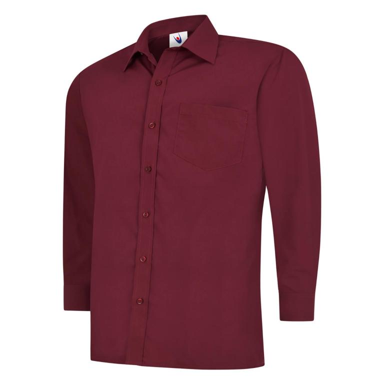 Mens Poplin Full Sleeve Shirt Burgundy