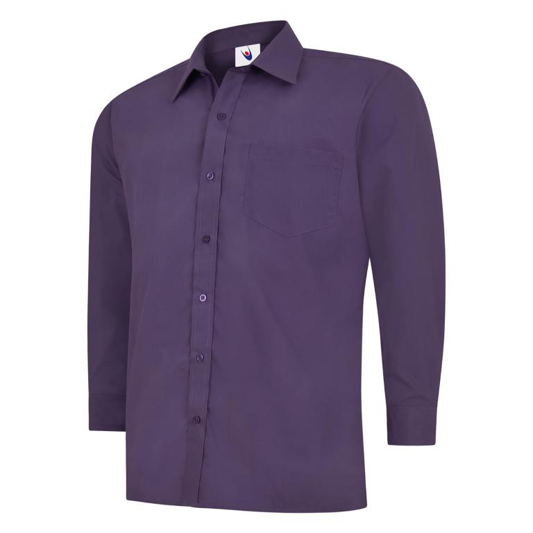 Mens Poplin Full Sleeve Shirt Purple