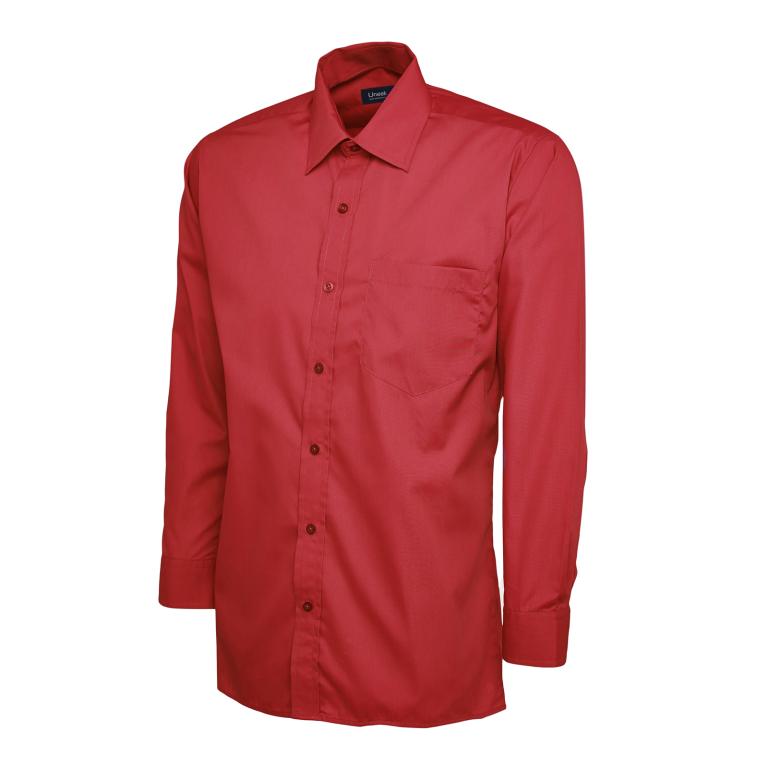 Mens Poplin Full Sleeve Shirt Red