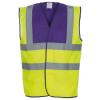 Hi-vis 2-band-and-braces waistcoat (HVW100) Purple Yoke/Yellow