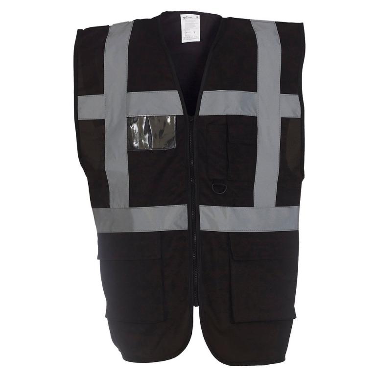 Multifunctional executive hi-vis waistcoat (HVW801) Black