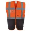 Multifunctional executive hi-vis waistcoat (HVW801) Orange/Black