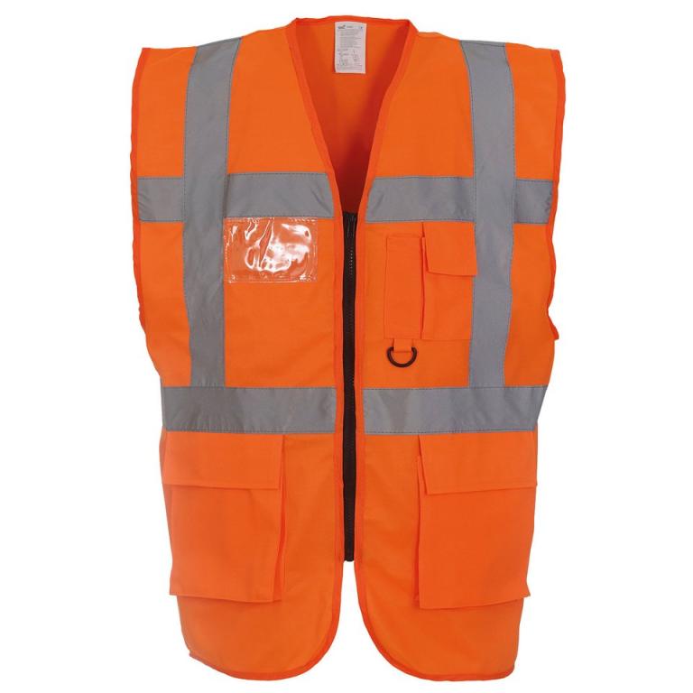 Multifunctional executive hi-vis waistcoat (HVW801) Orange