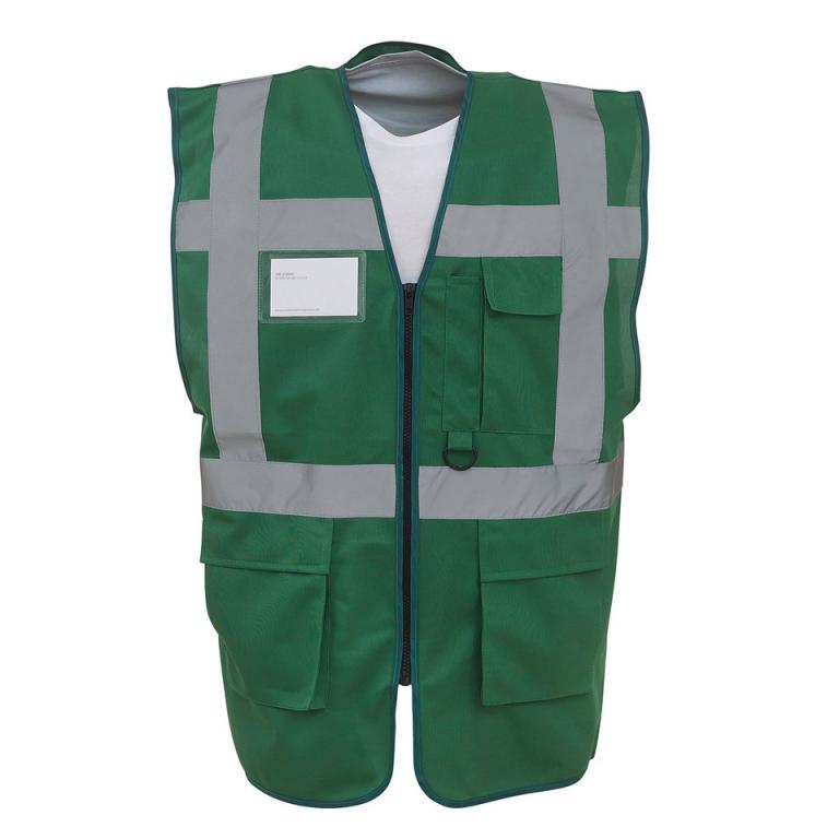 Multifunctional executive hi-vis waistcoat (HVW801) Paramedic Green