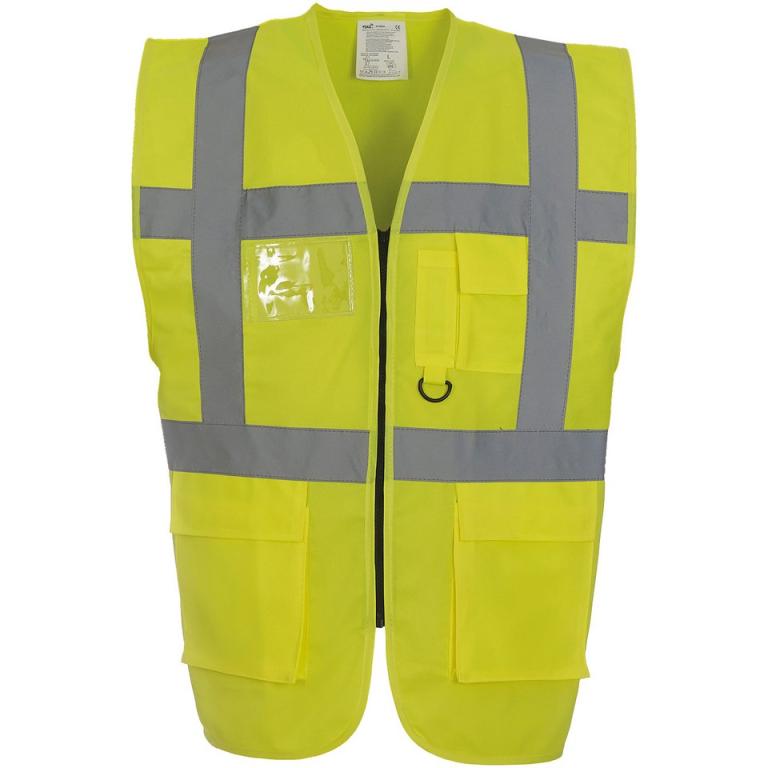 Multifunctional executive hi-vis waistcoat (HVW801) Yellow