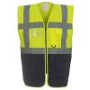 Multifunctional executive hi-vis waistcoat (HVW801) Yellow/Navy