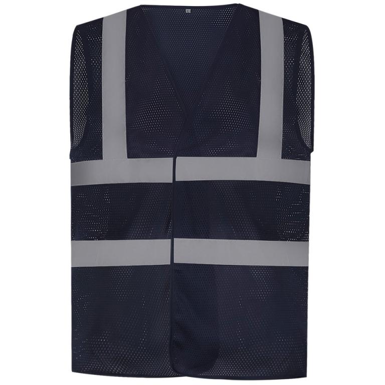 Top cool open mesh 2-band-and-braces waistcoat (HVW120) Navy