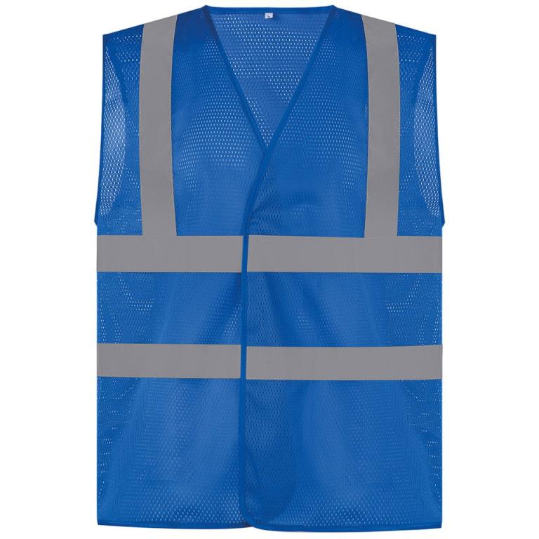 Top cool open mesh 2-band-and-braces waistcoat (HVW120) Royal Blue