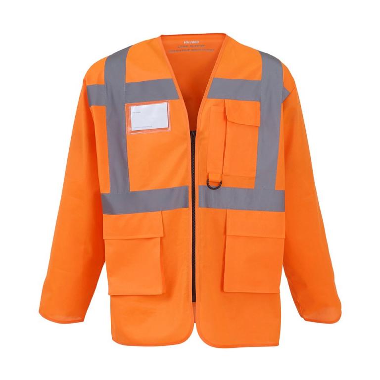 Hi-vis executive long sleeve waistcoat (HVJ800) Orange