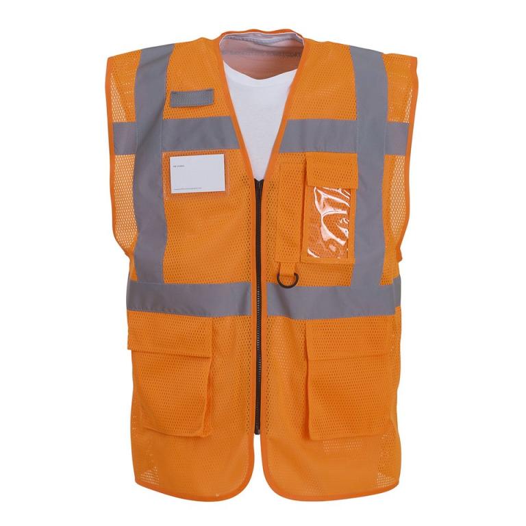 Hi-vis top cool open-mesh executive waistcoat (HVW820) Orange