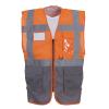 Hi-vis top cool open-mesh executive waistcoat (HVW820) Orange/Grey