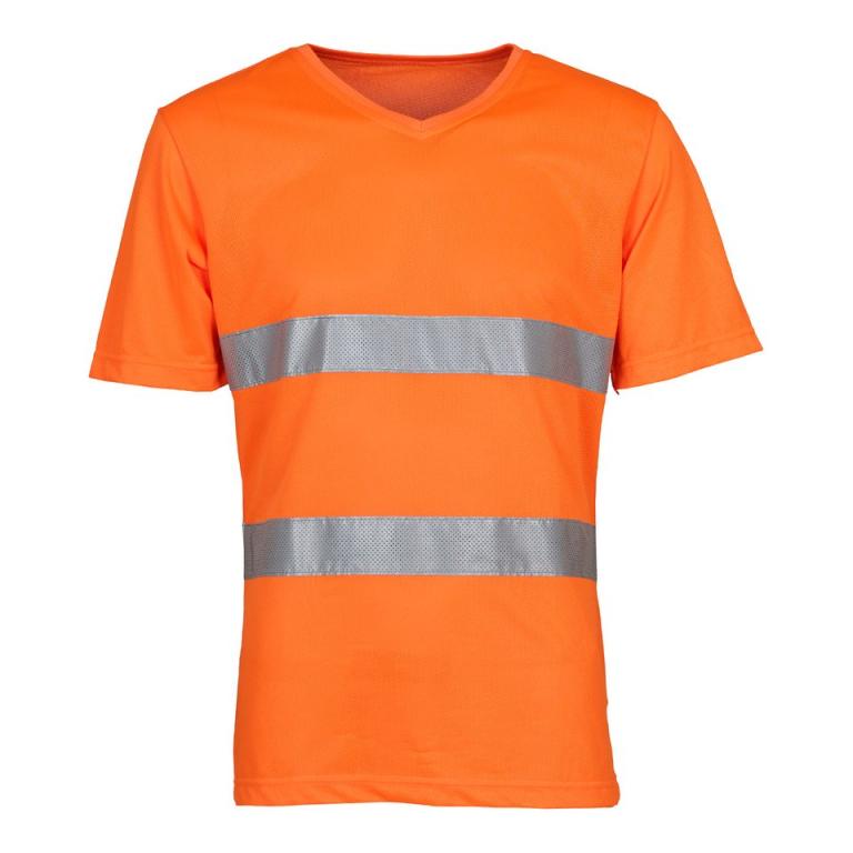 Hi-vis top cool super light v-neck t-shirt (HVJ910) Orange