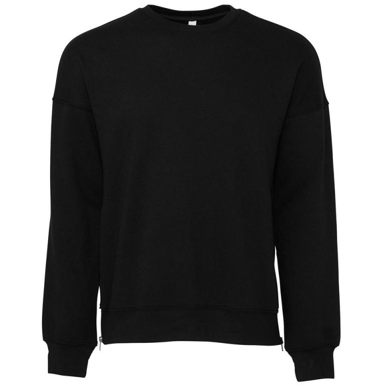 Unisex drop shoulder fleece DTG Black