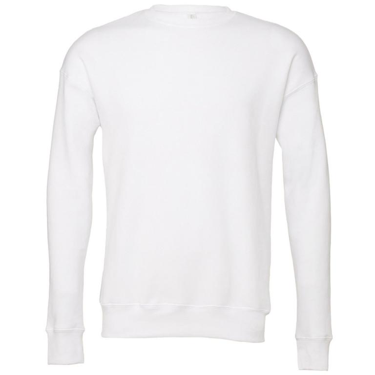 Unisex drop shoulder fleece White