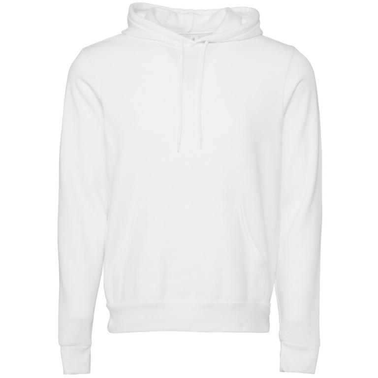 Unisex polycotton fleece pullover hoodie DTG White