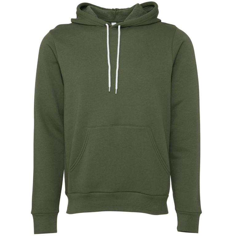 Unisex polycotton fleece pullover hoodie Military Green